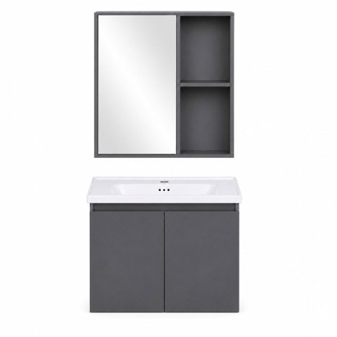 Szafka łazienkowa wisząca z umywalką + lustro zestaw mebli ModernHome