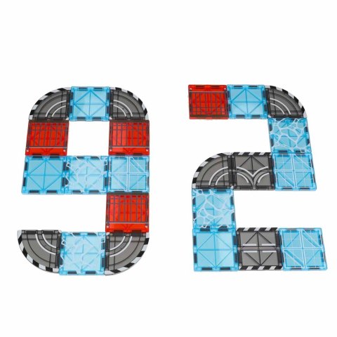 Klocki magnetyczne konstrukcyjne 3D miasto samochody 91 elementów