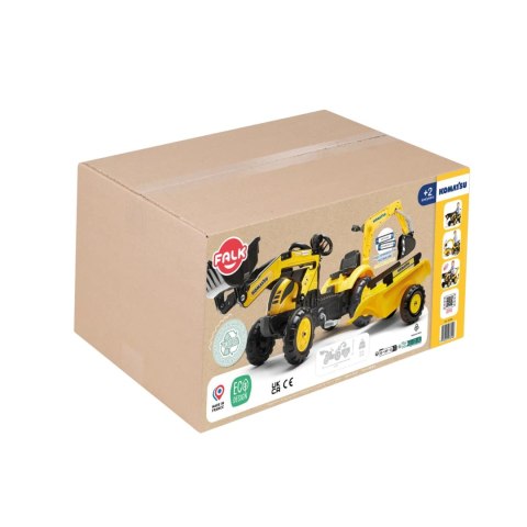 FALK Traktor na Pedały Komatsu z Łyżką Koparką i Przyczepą 2-5 lat