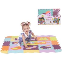 Piankowe puzzle podłogowe wesołe zoo z obrzeżem - 77 elementów