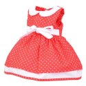 Sukienka dla lalki 35-45cm elizabeth - czerwona w kropki