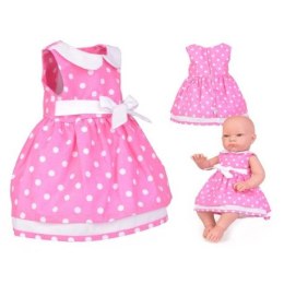 Sukienka dla lalki 35-45cm elizabeth - różowa w kropki