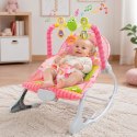 WOOPIE BABY Leżaczek Bujaczek Z Wibracjami I Pałąkiem Różowy