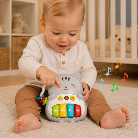 WOOPIE BABY Pianinko Interaktywne Kotek Muzyczne Organki Dźwięki Światło 18m+