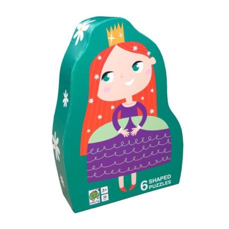 Puzzle dla dzieci w ozdobnym pudełku, księżniczka, zestaw 6
