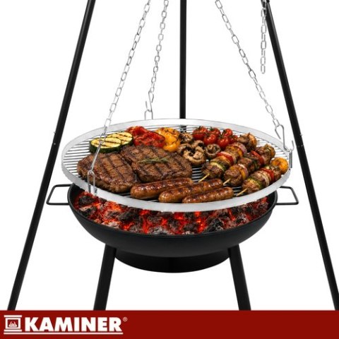 Grill ogrodowy trójnóg 167x58cm Kaminer