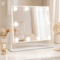 Lusterko do makijażu LED z 10 żarówkami podświetlane kosmetyczne 3 rodzaje barw