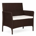 Sofa ogrodowa dwuosobowa z poduszką ławka na balkon taras ogród brązowa MultiGarden