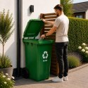 Zestaw 5 koszy na śmieci pojemniki 5x240L niebieski zielony żółty czarny brązowy makulatura szkło plastik odpady zmieszane BIO g