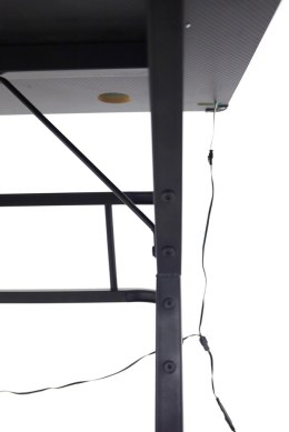 Biurko gamingowe z nadstawką LED RGB uchwyty komputerowe dla gracza 120x60cm