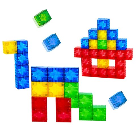 Klocki Magnetyczne Konstrukcyjne Sześciany Kostki Kolorowe 3D 160 el.