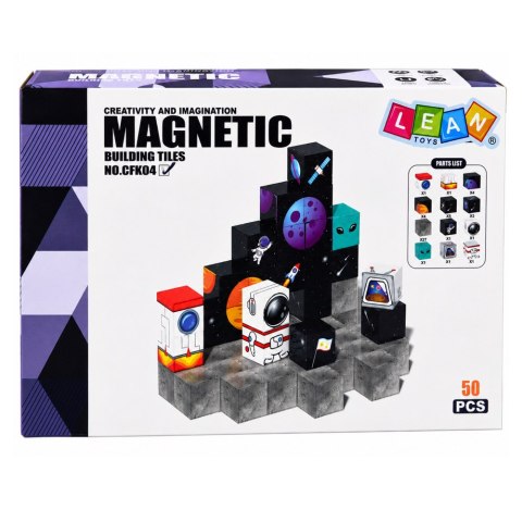 Zestaw Klocki Magnetyczne Kostki Sześciany Piksele Kosmos 3D 50 el.