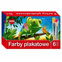 Farby szkolne plakatowe 6 kolorów 20ml MONA