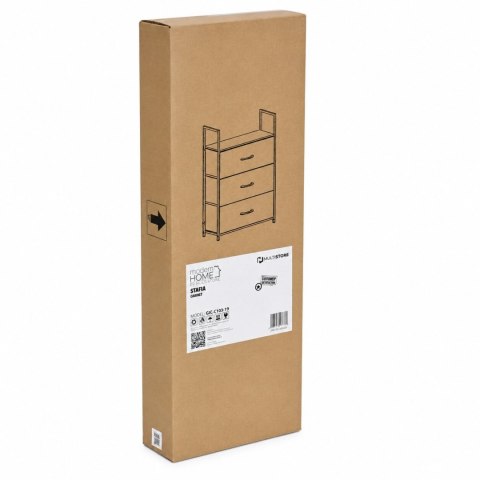 Szafka z 3 szufladami materiałowymi regał 60 cm organizer tekstylny loft ModernHome