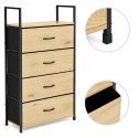 Szafka z 4 szufladami materiałowymi regał 60 cm organizer tekstylny loft ModernHome