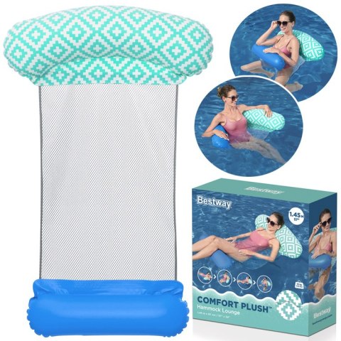 Bestway Fotel do pływania leżak hamak wodny Comfort Plush 145x87 43555