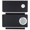 Szafka nocna wisząca szuflady oświetlenie LED USB ładowanie głośnik Bluetooth czarna