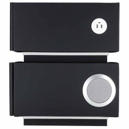 Szafka nocna wisząca szuflady oświetlenie LED USB ładowanie głośnik Bluetooth czarna