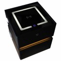 Szafka nocna wisząca szuflady oświetlenie LED USB ładowanie głośnik Bluetooth czarna
