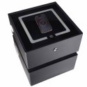 Szafka nocna wisząca szuflady oświetlenie LED USB ładowanie głośnik Bluetooth czarna