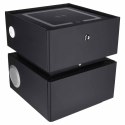 Szafka nocna wisząca szuflady oświetlenie LED USB ładowanie głośnik Bluetooth czarna