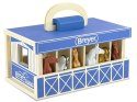 Drewniana stajnia +6 figurek koni SKALA 1:32 FARMA Breyer Horses ZA6720