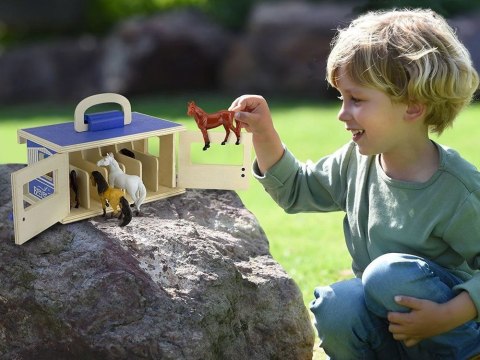 Drewniana stajnia +6 figurek koni SKALA 1:32 FARMA Breyer Horses ZA6720