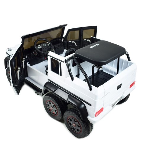 MEGA POJAZD- ORYGINALNY MERCEDES G63, NAPĘD 6X6, MIĘKKIE KOŁA, MIĘKKIE SIEDZENIE, SIEDZENIE DLA RODZICA, 12v14AH/ABL-1801