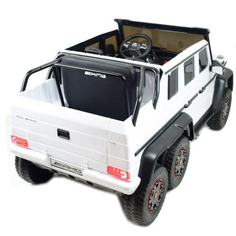 MEGA POJAZD- ORYGINALNY MERCEDES G63, NAPĘD 6X6, MIĘKKIE KOŁA, MIĘKKIE SIEDZENIE, SIEDZENIE DLA RODZICA, 12v14AH/ABL-1801