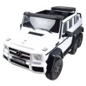 MEGA POJAZD- ORYGINALNY MERCEDES G63, NAPĘD 6X6, MIĘKKIE KOŁA, MIĘKKIE SIEDZENIE, SIEDZENIE DLA RODZICA, 12v14AH/ABL-1801