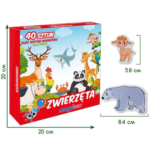 Zestaw Magnesów Zwierzęta 40 sztuk MV 6032-41 Zestaw Magnesów Zwierzęta 40 sztuk MV 6032-41