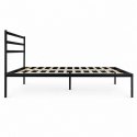Łóżko metalowe 135x190 cm ze stelażem i zagłówkiem minimalistyczna czarna rama ModernHome