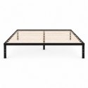 Łóżko metalowe 135x190 cm ze stelażem minimalistyczna czarna rama ModernHome