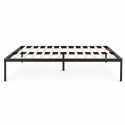 Łóżko metalowe 135x190 cm ze stelażem minimalistyczna czarna rama ModernHome