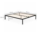 Łóżko metalowe 135x190 cm ze stelażem minimalistyczna czarna rama ModernHome
