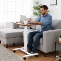 Mobilne biurko regulowane 70x48 cm stolik pod laptopa regulacja wysokości 71,5-112 cm ModernHome