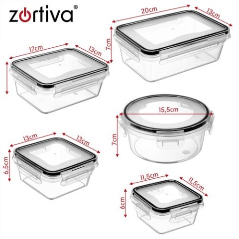 Pojemnik na żywność - zestaw 12 sztuk Zortiva