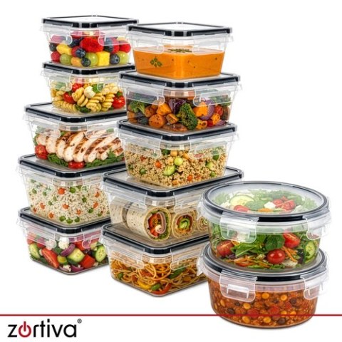 Pojemnik na żywność - zestaw 12 sztuk Zortiva