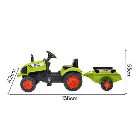 gokart Traktorek Claas Zielony na Pedały Klakson Przyczepa od 2 Lat.