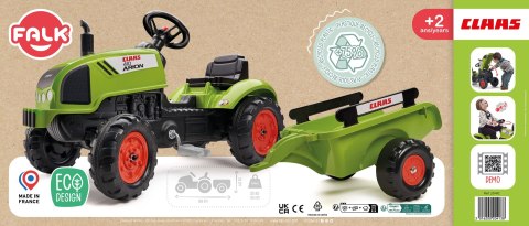 gokart Traktorek Claas Zielony na Pedały Klakson Przyczepa od 2 Lat.