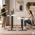 Biurko elektryczne 140x60 cm podnoszone regulacja wysokości 72-118 cm biały blat ModernHome