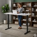 Biurko elektryczne 140x60 cm podnoszone regulacja wysokości 72-118 cm biały blat ModernHome