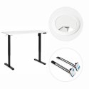 Biurko elektryczne 140x60 cm podnoszone regulacja wysokości 72-118 cm biały blat ModernHome
