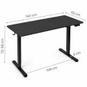 Biurko elektryczne 140x60 cm podnoszone regulacja wysokości 72-118 cm czarne ModernHome