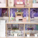 Drewniany domek dla lalek zamek Bella 4 piętra 5 pomieszczeń 15 mebelków ECOTOYS