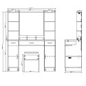 Duża Toaletka Kosmetyczna z Lustrem LED Szafki Szuflady Biała 141x114x39 cm