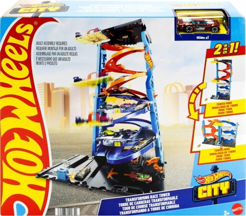 Mattel HKX43 Hot Wheels City Wyścigowa Wieża 2w1 Tor Zjeżdzalnia
