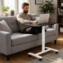 Mobilne biurko regulowane 70x48 cm stolik pod laptopa regulacja wysokości 71,5-112 cm ModernHome