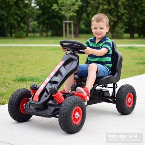 NAJNOWSZY GOKART NA PEDAŁY "TANK", KOŁA POMPOWANE, HAMULCE/G23
