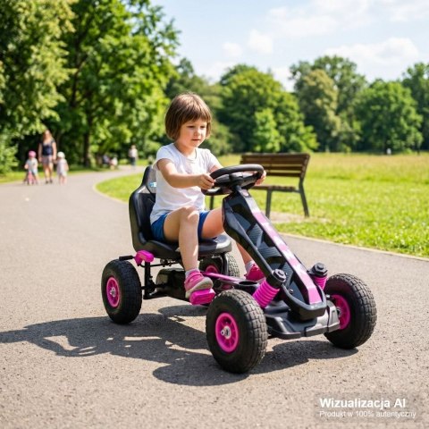 NAJNOWSZY GOKART NA PEDAŁY "TANK", KOŁA POMPOWANE, HAMULCE/G23